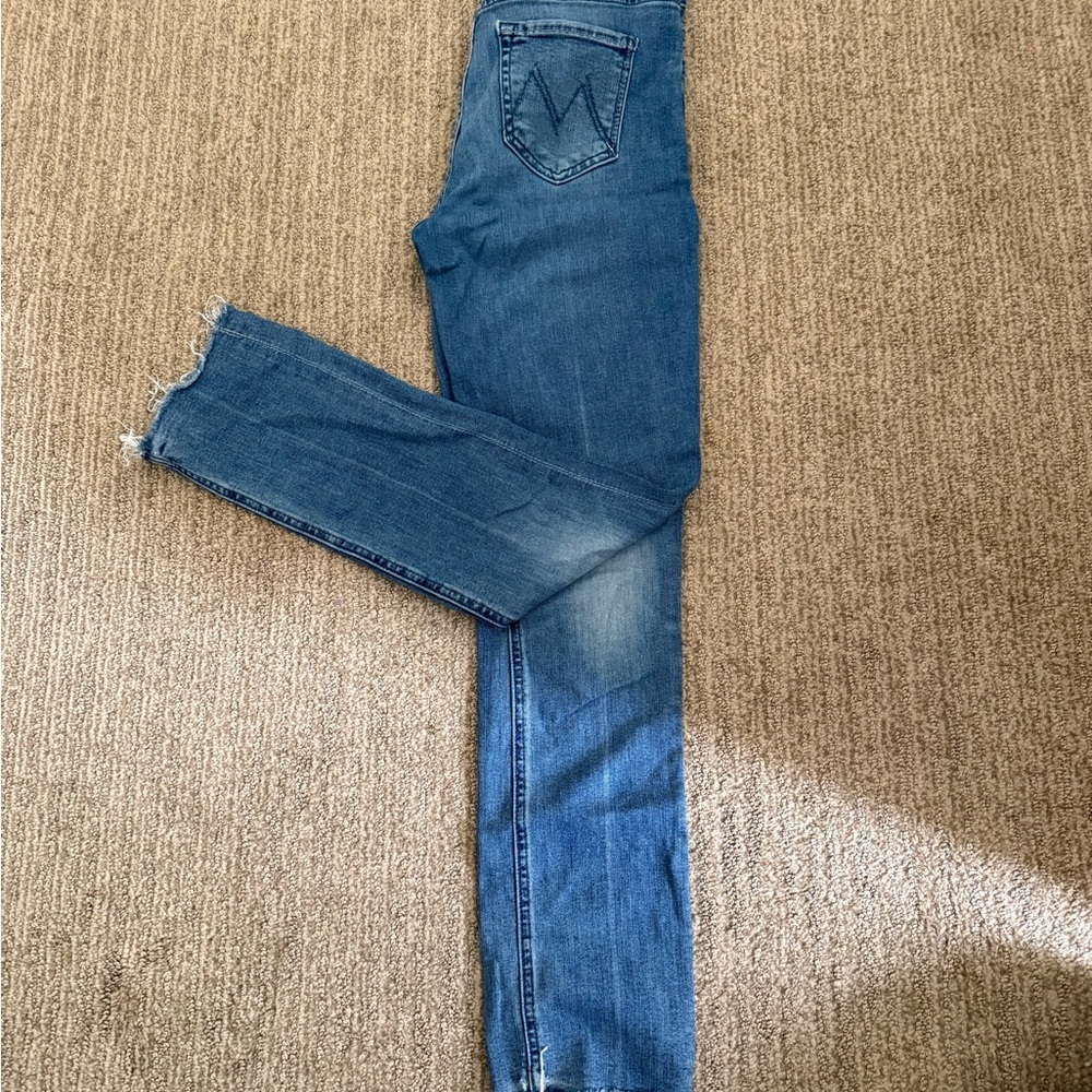 MOTHER Straight Leg Jeans in Medium Blue Wash
